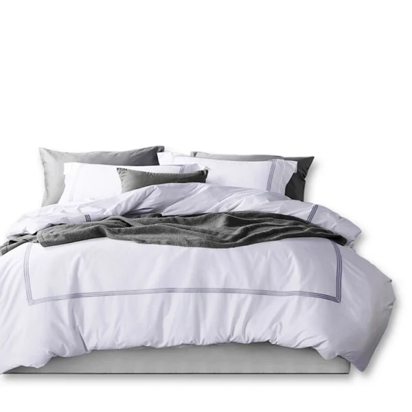 Embroidered Border Duvet Cover Sets (1) Embroidered Border Duvet Cover Sets