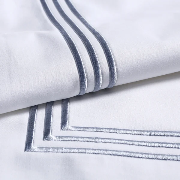 Embroidered Border Duvet Cover Sets (2) Embroidered Border Duvet Cover Sets