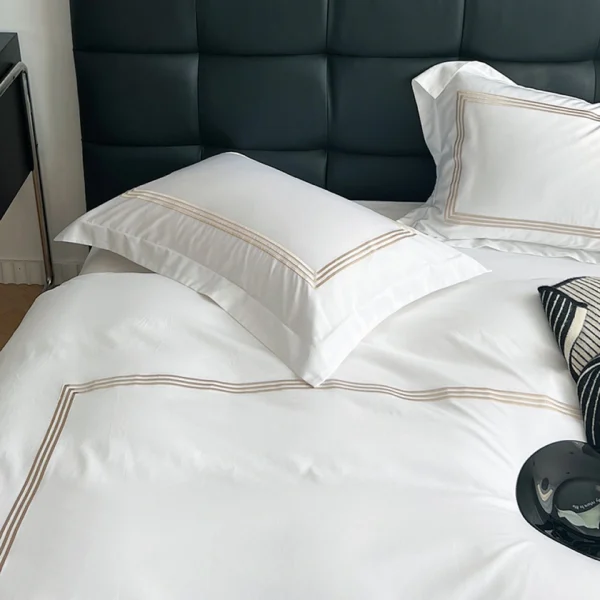 Hotel Gold Embroidered Bedding Set (5) Hotel Gold Embroidered Bedding Set