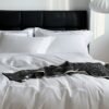 White Embroidered Duvet Cover (4) Cotton White Satin Embroidery Bedding sets