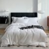 White Embroidered Duvet Cover (5) Cotton White Satin Embroidery Bedding sets