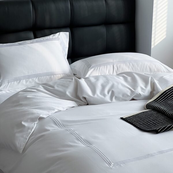 White Embroidered Duvet Cover (7) Cotton White Satin Embroidery Bedding sets