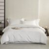 white bedding sets4 Solid White Jacquard Bedding Sets