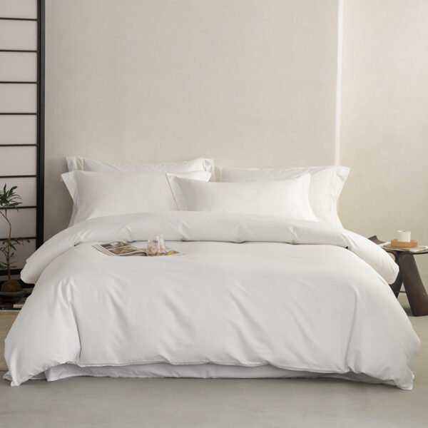 white bedding sets4 Solid White Jacquard Bedding Sets