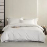 white bedding sets4 Solid White Jacquard Bedding Sets