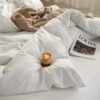 white bedding sets5 Solid White Jacquard Bedding Sets
