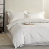 white bedding sets8 Solid White Jacquard Bedding Sets