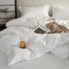 white bedding sets9 Solid White Jacquard Bedding Sets
