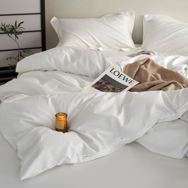 white bedding sets9 Solid White Jacquard Bedding Sets