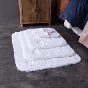 Floor Mat Anti Slip (2) Luxury Pure White Bath Mat 60 cm by 90 cm