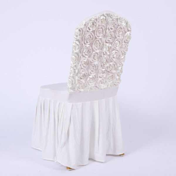 chair cover (1) Satin Rosette Wedding Banquet Chair Covers