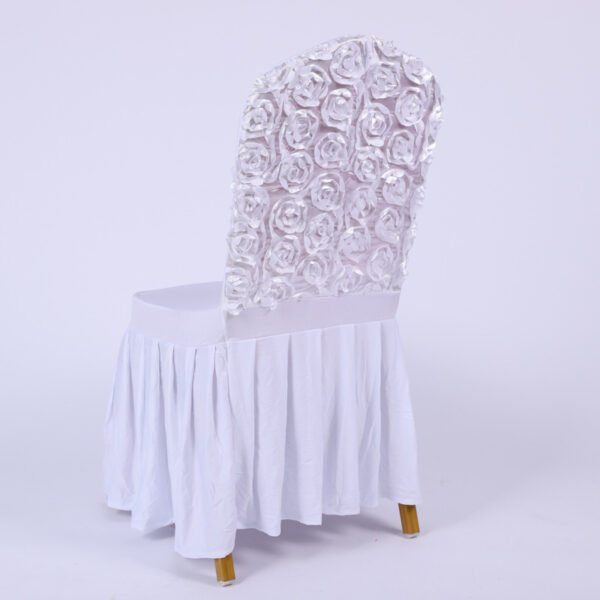 chair cover (3) Satin Rosette Wedding Banquet Chair Covers