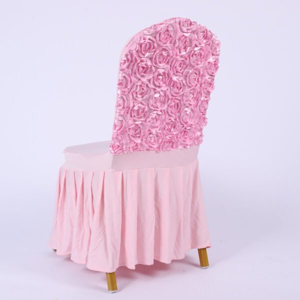 chair cover (4) Satin Rosette Wedding Banquet Chair Covers