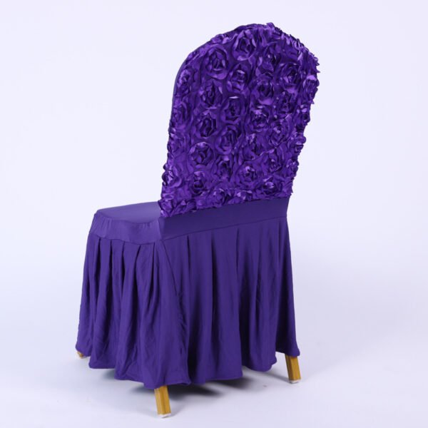 chair cover (6) Satin Rosette Wedding Banquet Chair Covers